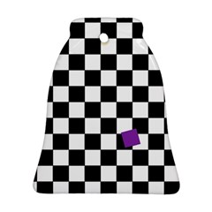 Dropout Purple Check Ornament (bell)