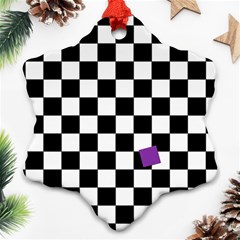 Dropout Purple Check Snowflake Ornament (two Sides)