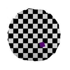 Dropout Purple Check Standard 15  Premium Round Cushions