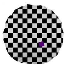 Dropout Purple Check Large 18  Premium Flano Round Cushions by designworld65