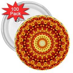 Powerful Love Mandala 3  Buttons (100 Pack)  by designworld65