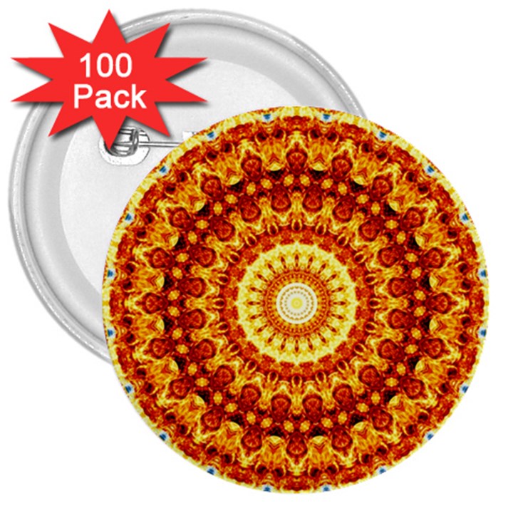 Powerful Love Mandala 3  Buttons (100 pack) 