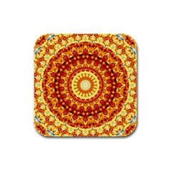 Powerful Love Mandala Rubber Square Coaster (4 Pack)  by designworld65