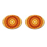 Powerful Love Mandala Cufflinks (Oval) Front(Pair)