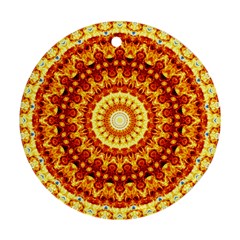 Powerful Love Mandala Round Ornament (two Sides) by designworld65