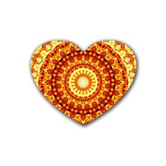 Powerful Love Mandala Rubber Coaster (heart) 