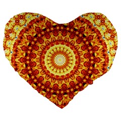 Powerful Love Mandala Large 19  Premium Heart Shape Cushions