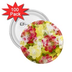 Flower Power 2 25  Buttons (100 Pack) 