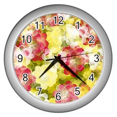 Flower Power Wall Clocks (silver) 