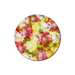 Flower Power Rubber Round Coaster (4 Pack) 