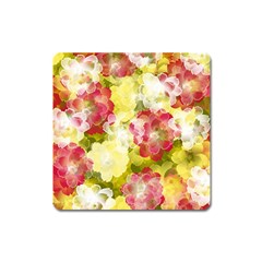 Flower Power Square Magnet by designworld65