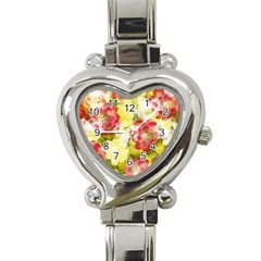 Flower Power Heart Italian Charm Watch by designworld65