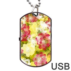 Flower Power Dog Tag Usb Flash (one Side)