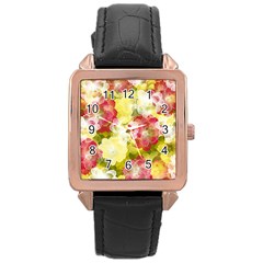 Flower Power Rose Gold Leather Watch 