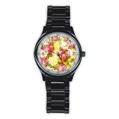 Flower Power Stainless Steel Round Watch