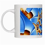 Gold Blue Bubbles Spiral White Mugs Left