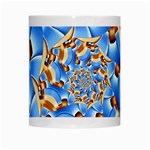 Gold Blue Bubbles Spiral White Mugs Center