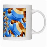 Gold Blue Bubbles Spiral White Mugs Right