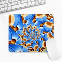 Gold Blue Bubbles Spiral Large Mousepads by designworld65