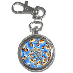 Gold Blue Bubbles Spiral Key Chain Watches