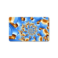 Gold Blue Bubbles Spiral Magnet (name Card) by designworld65