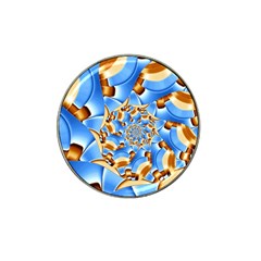 Gold Blue Bubbles Spiral Hat Clip Ball Marker (4 Pack) by designworld65