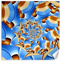 Gold Blue Bubbles Spiral Canvas 12  X 12   by designworld65