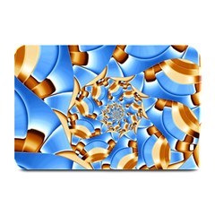 Gold Blue Bubbles Spiral Plate Mats by designworld65