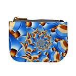 Gold Blue Bubbles Spiral Mini Coin Purses Front