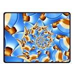 Gold Blue Bubbles Spiral Fleece Blanket (Small) 50 x40  Blanket Front