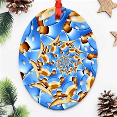 Gold Blue Bubbles Spiral Ornament (oval Filigree)