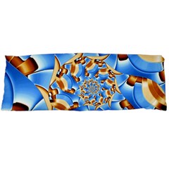 Gold Blue Bubbles Spiral Body Pillow Case (dakimakura) by designworld65