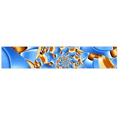 Gold Blue Bubbles Spiral Flano Scarf (large) by designworld65