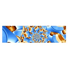 Gold Blue Bubbles Spiral Satin Scarf (oblong) by designworld65