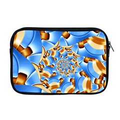 Gold Blue Bubbles Spiral Apple Macbook Pro 17  Zipper Case by designworld65