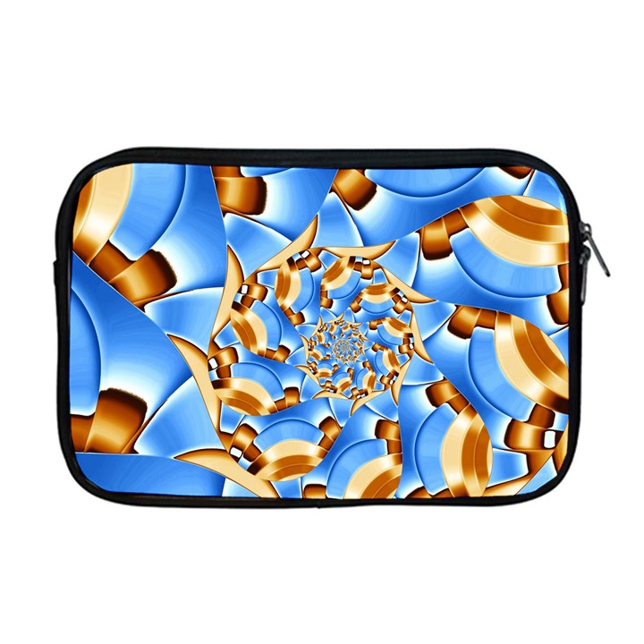 Gold Blue Bubbles Spiral Apple MacBook Pro 17  Zipper Case