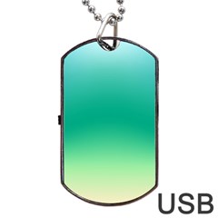 Sealife Green Gradient Dog Tag Usb Flash (two Sides) by designworld65