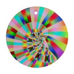 Irritation Funny Crazy Stripes Spiral Ornament (round) by designworld65