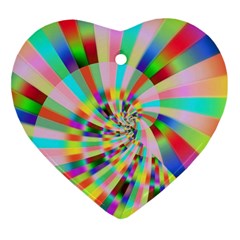 Irritation Funny Crazy Stripes Spiral Ornament (heart)