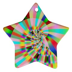 Irritation Funny Crazy Stripes Spiral Ornament (star)