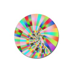 Irritation Funny Crazy Stripes Spiral Magnet 3  (round) by designworld65