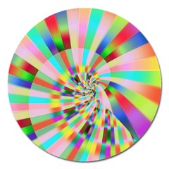 Irritation Funny Crazy Stripes Spiral Magnet 5  (round) by designworld65