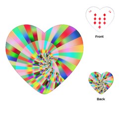 Irritation Funny Crazy Stripes Spiral Playing Cards (heart) 