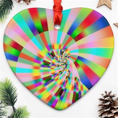 Irritation Funny Crazy Stripes Spiral Heart Ornament (two Sides) by designworld65