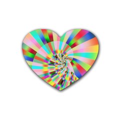 Irritation Funny Crazy Stripes Spiral Rubber Coaster (heart)  by designworld65