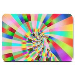 Irritation Funny Crazy Stripes Spiral Large Doormat  by designworld65