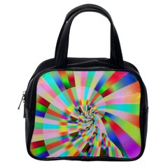 Irritation Funny Crazy Stripes Spiral Classic Handbags (one Side)