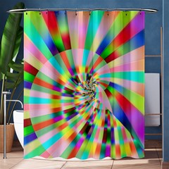 Irritation Funny Crazy Stripes Spiral Shower Curtain 60  X 72  (medium)  by designworld65