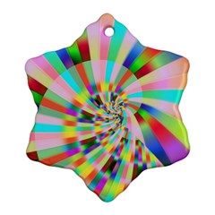 Irritation Funny Crazy Stripes Spiral Snowflake Ornament (two Sides)