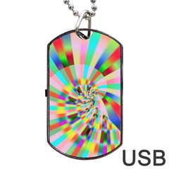 Irritation Funny Crazy Stripes Spiral Dog Tag Usb Flash (two Sides) by designworld65